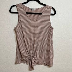 Red and white striped tank top with knot size small
